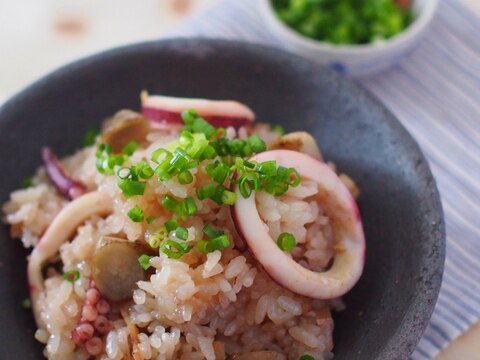 切って入れるだけ！イカ飯おこわ